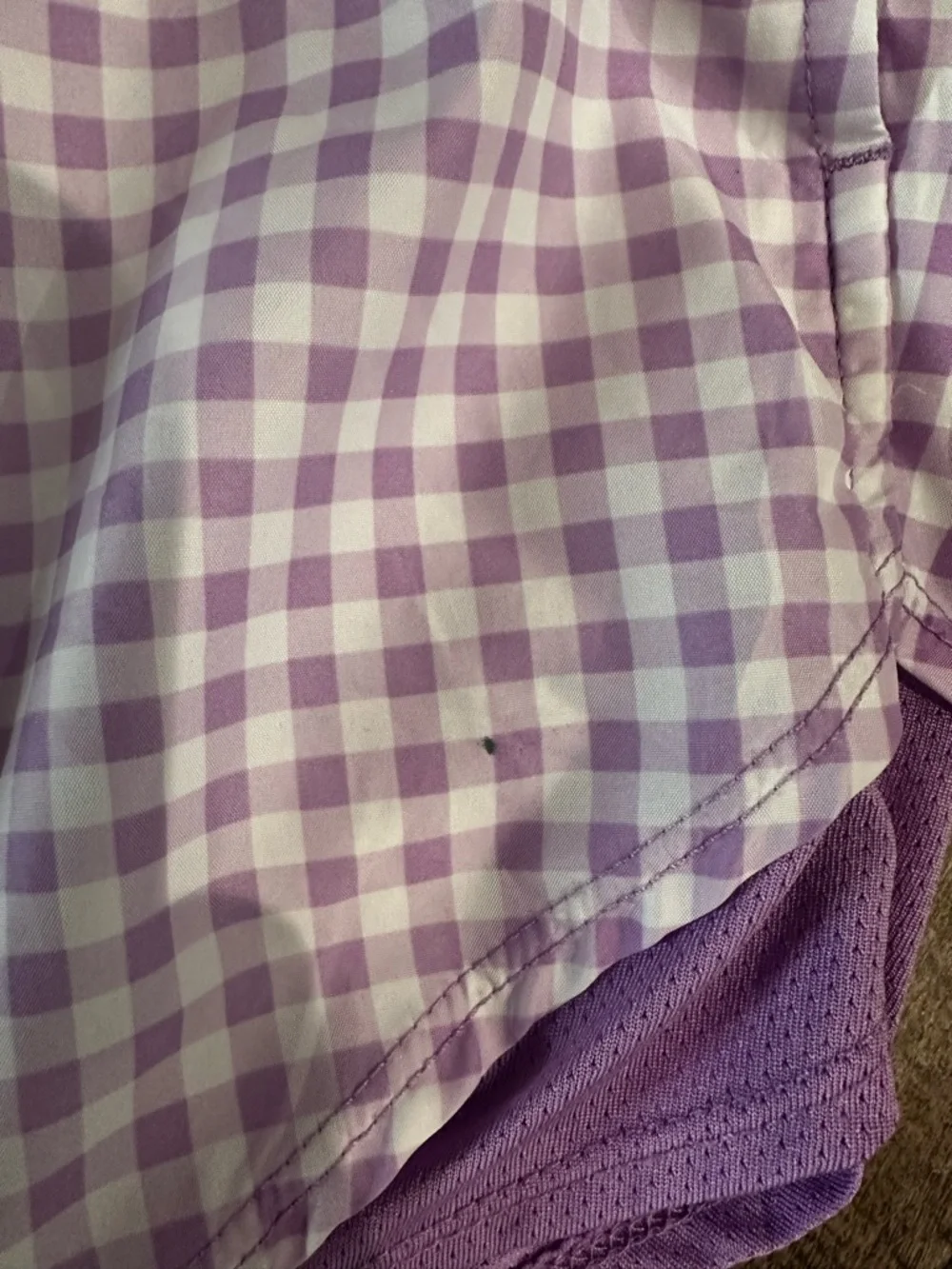 Athletic Works Women’s XL Purple Lavender Gingham Athletic Running Shorts - Picture 7 of 7